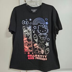 Hello Kitty Sanrio Graphic Tee Junior 19 XXL Black Crewneck Short Sleeve T-Shirt